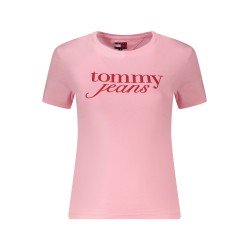 TOMMY HILFIGER T-SHIRT MANICHE CORTE DONNA ROSA