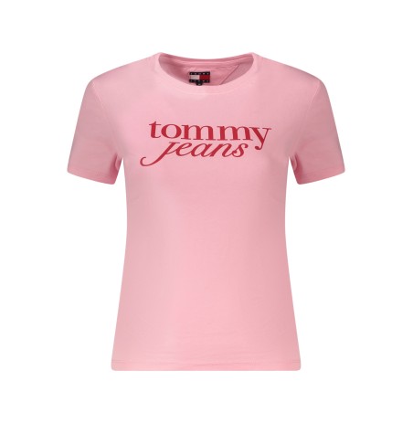 TOMMY HILFIGER T-SHIRT MANICHE CORTE DONNA ROSA