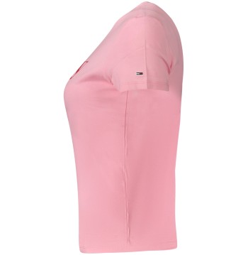 TOMMY HILFIGER T-SHIRT MANICHE CORTE DONNA ROSA
