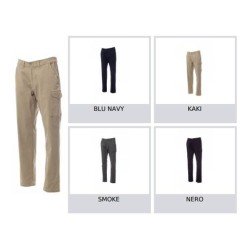 Pantalone POWER STRETCH con passanti ed elastico in vita, chiusura con zip e bottone