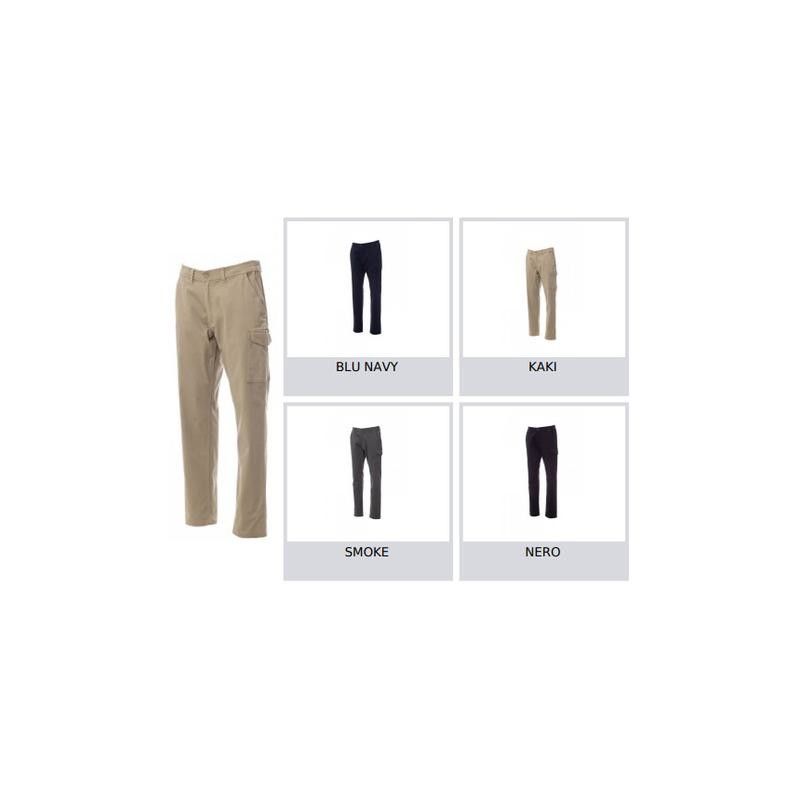 Pantalone POWER STRETCH con passanti ed elastico in vita, chiusura con zip e bottone