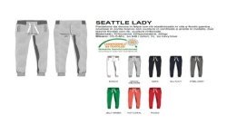 Pantalone SEATTLE LADY donna in felpa, rib elasticizzato in vita e a fondo gamba