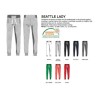 Pantalone SEATTLE LADY donna in felpa, rib elasticizzato in vita e a fondo gamba