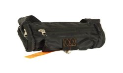 borsa marsupio schieramento in nylon nero con cuciture a contrasto