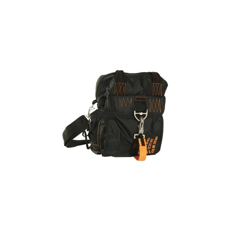 Borsa tracolla schieramento in Nylon Nero con cuciture a contrasto