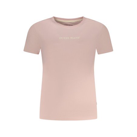 GUESS JEANS T-SHIRT MANICHE CORTE DONNA ROSA
