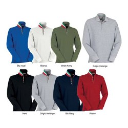 Polo LONG NATION uomo manica lunga a tre bottoni in tinta ad effetto perlato