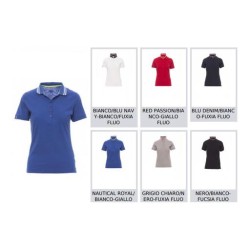 Polo NAUTIC LADY sfiancata da donna manica corta a sei bottoni in tinta effetto perlato
