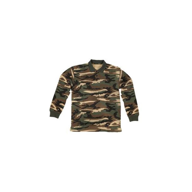 Polo piquet manica lunga 100% cotone