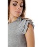 ZUELEMENTS T-SHIRT MANICHE CORTE DONNA GRIGIO