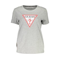 GUESS JEANS T-SHIRT MANICHE CORTE DONNA GRIGIO