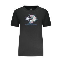CONVERSE T-SHIRT MANICHE CORTE DONNA NERO