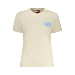 TOMMY HILFIGER T-SHIRT MANICHE CORTE DONNA BEIGE