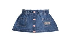 GUESS JEANS GONNA CORTA BAMBINA BLU