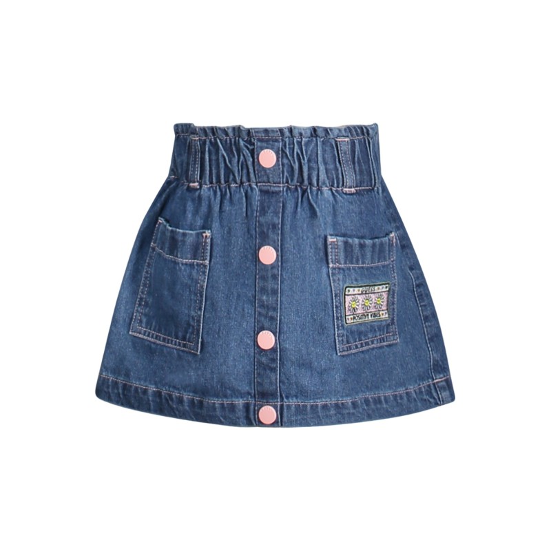 GUESS JEANS GONNA CORTA BAMBINA BLU