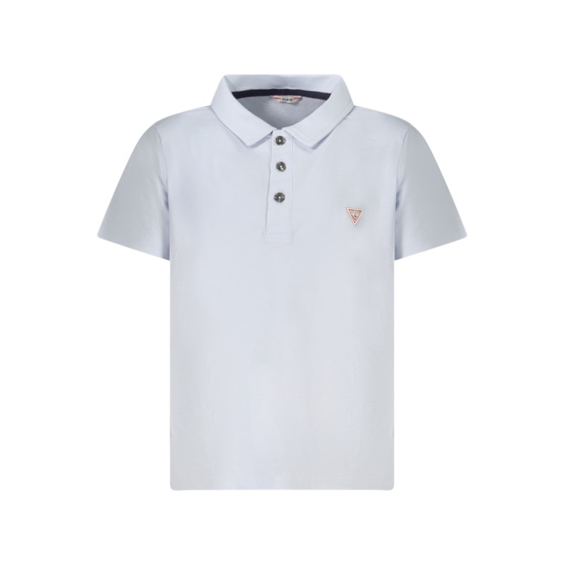 GUESS JEANS POLO MANICHE CORTE BAMBINO AZZURRO