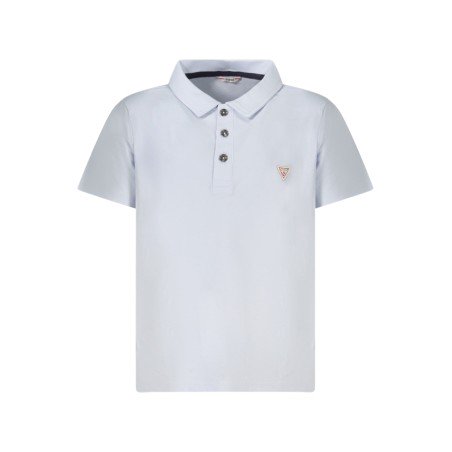 GUESS JEANS POLO MANICHE CORTE BAMBINO AZZURRO