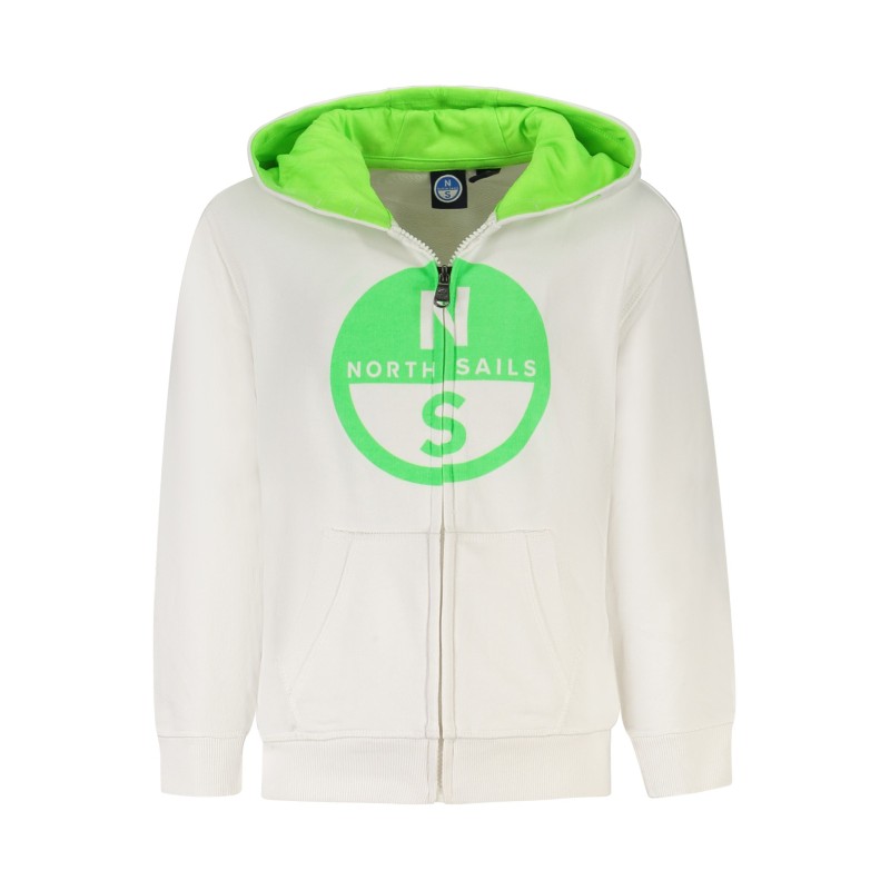 NORTH SAILS FELPA CON ZIP BAMBINO BIANCO