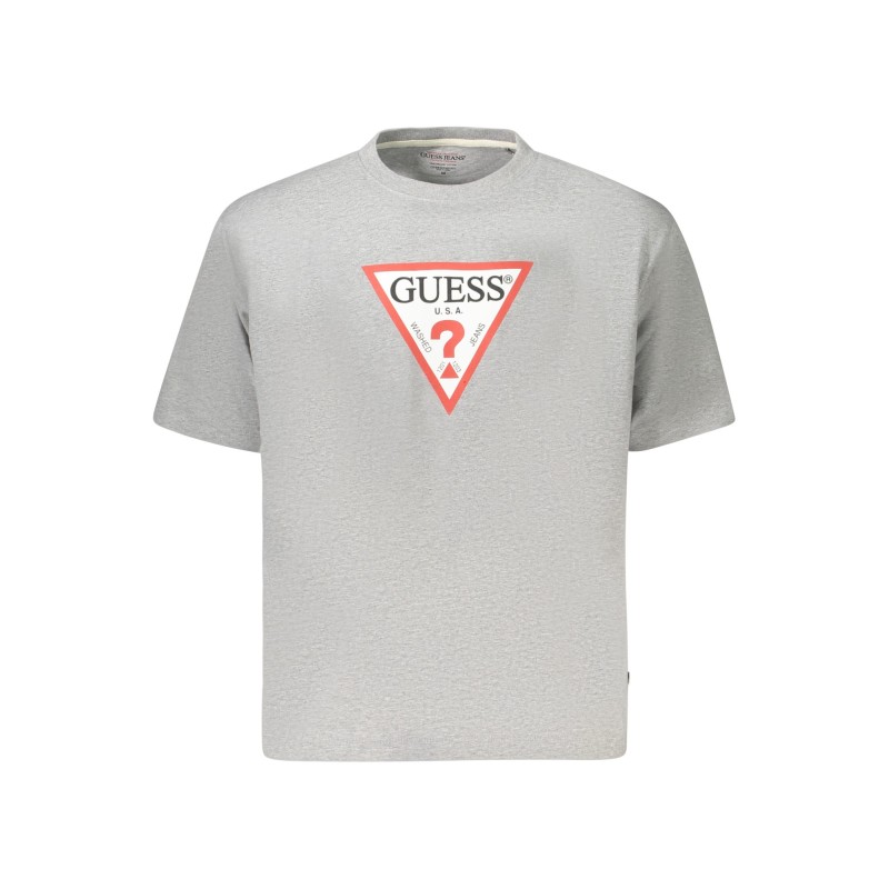 GUESS JEANS T-SHIRT MANICHE CORTE DONNA GRIGIO