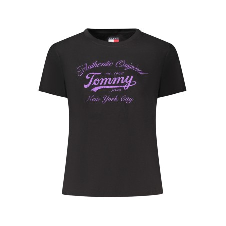 TOMMY HILFIGER T-SHIRT MANICHE CORTE DONNA NERO