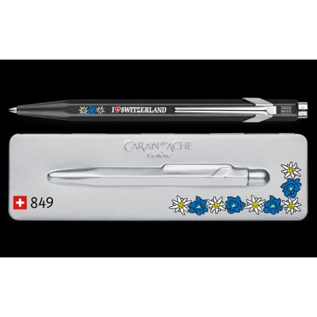 Stylo bille 849™ Totally Swiss - Edelweiss noir avec étui slimpack