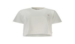 GUESS JEANS T-SHIRT MANICHE CORTE DONNA BIANCO