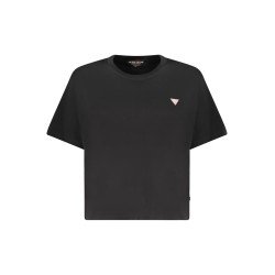 GUESS JEANS T-SHIRT MANICHE CORTE DONNA NERO