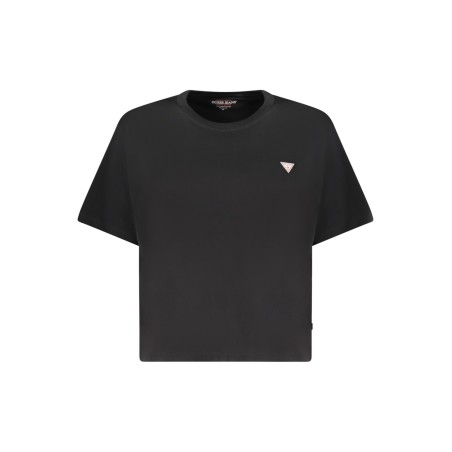 GUESS JEANS T-SHIRT MANICHE CORTE DONNA NERO