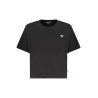 GUESS JEANS T-SHIRT MANICHE CORTE DONNA NERO