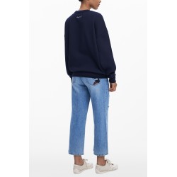 DESIGUAL FELPA SENZA ZIP DONNA BLU