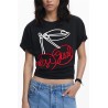 DESIGUAL T-SHIRT MANICHE CORTE DONNA NERO