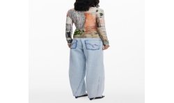 DESIGUAL T-SHIRT MANICHE LUNGHE DONNA BEIGE