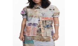 DESIGUAL CAMICIA MANICHE LUNGHE DONNA BEIGE