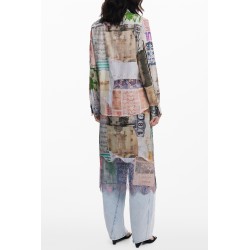 DESIGUAL CAMICIA MANICHE LUNGHE DONNA BEIGE