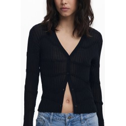 DESIGUAL CARDIGAN DONNA NERO
