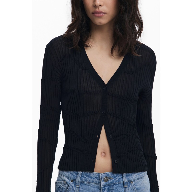 DESIGUAL CARDIGAN DONNA NERO