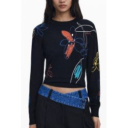 DESIGUAL MAGLIA DONNA NERO