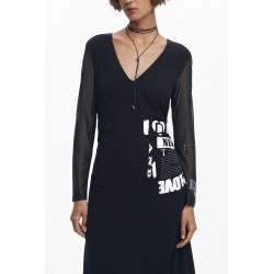 DESIGUAL ABITO LUNGO DONNA NERO