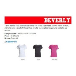 T-Shirt BEVERLY manica corta sfiancata da donna con scollo a barchetta