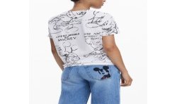 DESIGUAL T-SHIRT MANICHE CORTE DONNA BIANCO