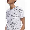 DESIGUAL T-SHIRT MANICHE CORTE DONNA BIANCO