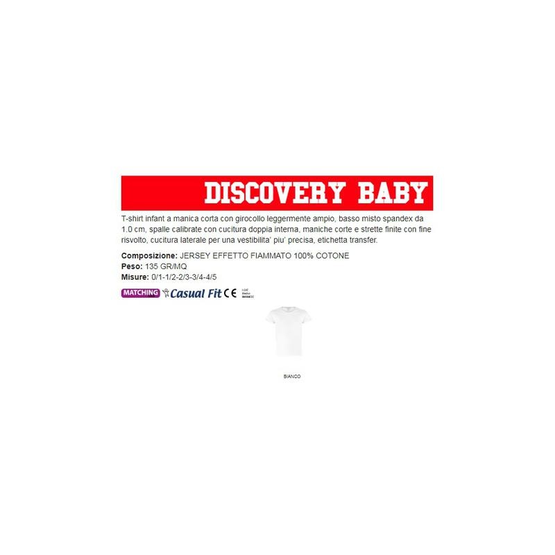 T-Shirt DISCOVERY BABY infant a manica corta con girocollo leggermente ampio