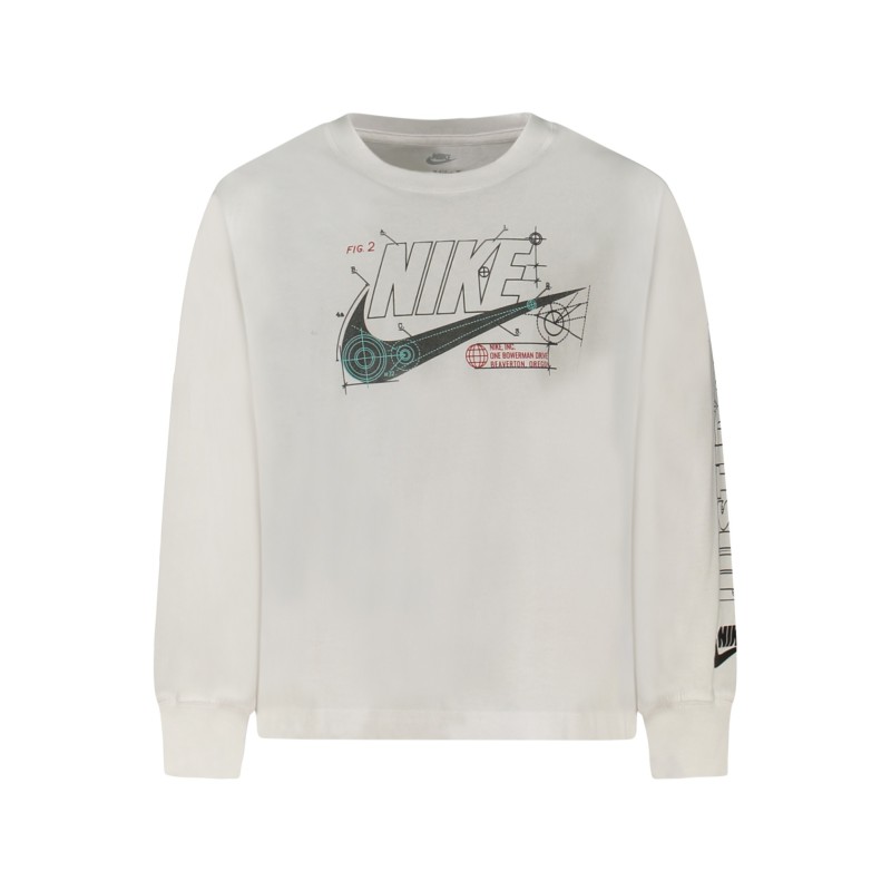 NIKE T-SHIRT MANICHE LUNGHE BAMBINO BIANCO