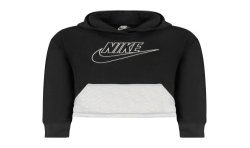 NIKE FELPA SENZA ZIP BAMBINA NERO