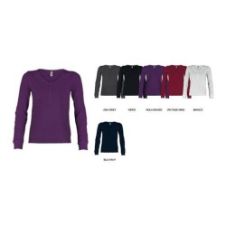 T-Shirt girocollo HARBOUR LADY manica lunga in 100% cotone Jersey pettinato