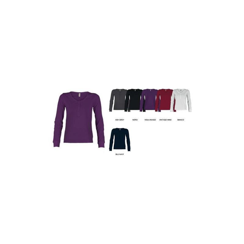 T-Shirt girocollo HARBOUR LADY manica lunga in 100% cotone Jersey pettinato
