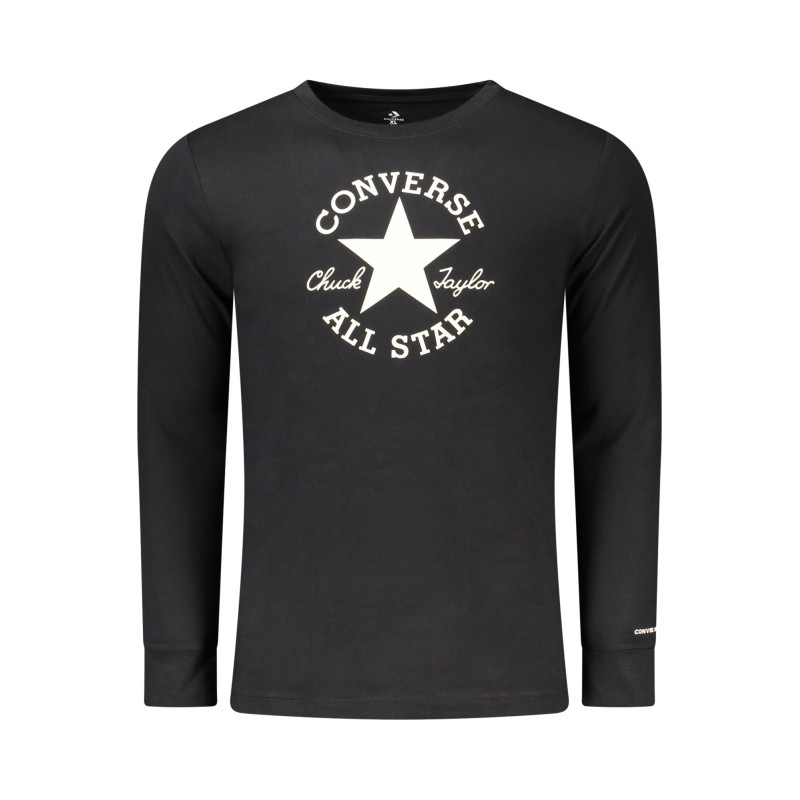 CONVERSE T-SHIRT MANICHE LUNGHE BAMBINO NERO