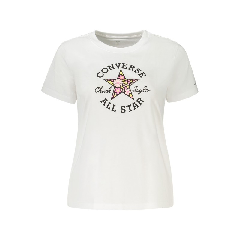CONVERSE T-SHIRT MANICHE CORTE BAMBINA BIANCO