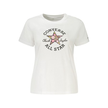 CONVERSE T-SHIRT MANICHE CORTE BAMBINA BIANCO