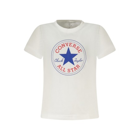 CONVERSE T-SHIRT MANICHE CORTE BAMBINO BIANCO